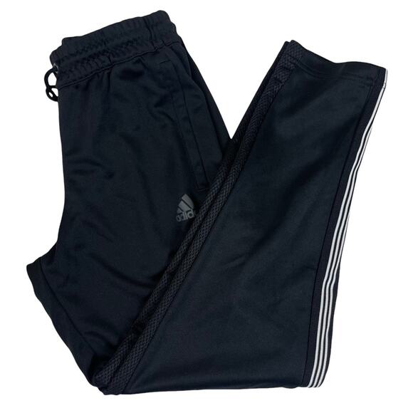 Adidas 3 Stripe Track Pant Drawstring Waist with Button and Mesh Detail Black S - Picture 10 of 10